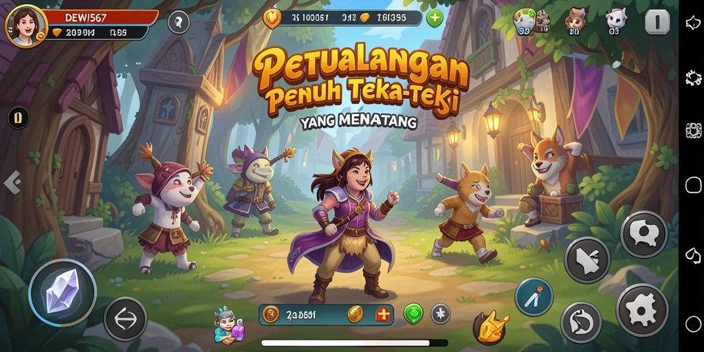 Screenshot DEWI567 menampilkan gameplay Puzzle yang penuh warna dan menarik.