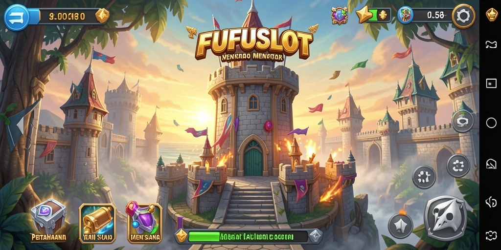 Tampilan gameplay menara pertahanan yang mendebarkan di FUFUSLOT.