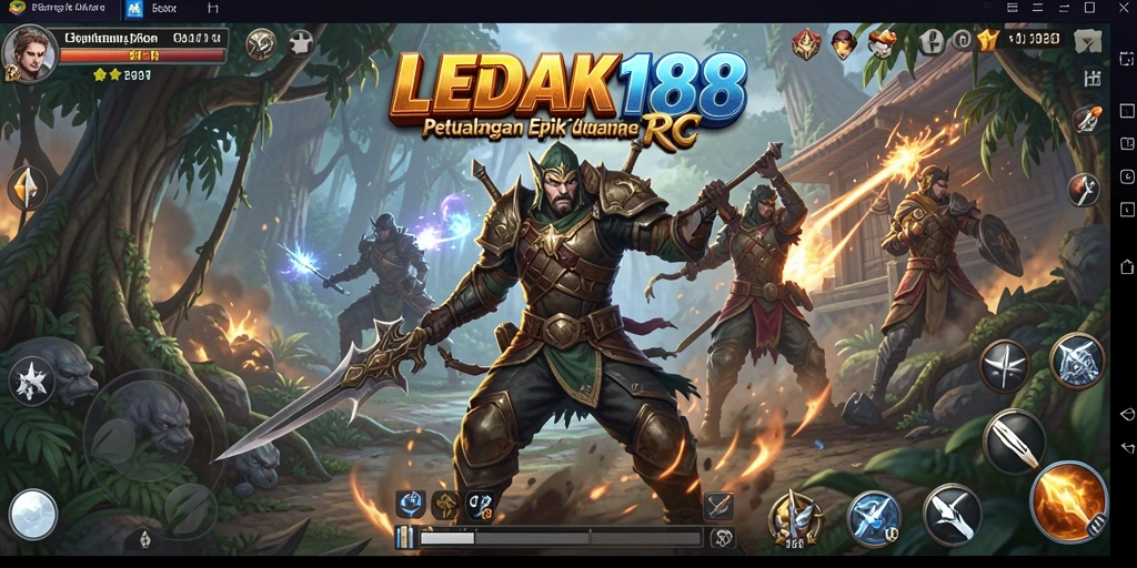 Screenshot gameplay LEDAK188 menampilkan serunya pertarungan dalam dunia RPG.