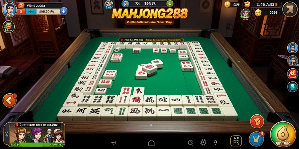 Gameplay menarik dari MAHJONG288 dengan desain ubin yang berwarna-warni.