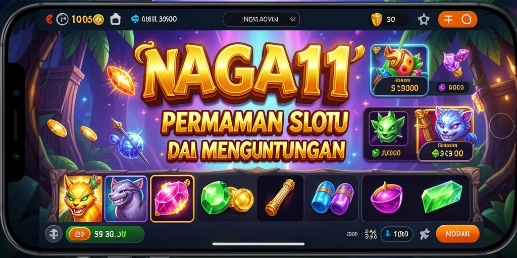 Screenshot NAGA11 menunjukkan antarmuka permainan Slot yang menarik dan dinamis.