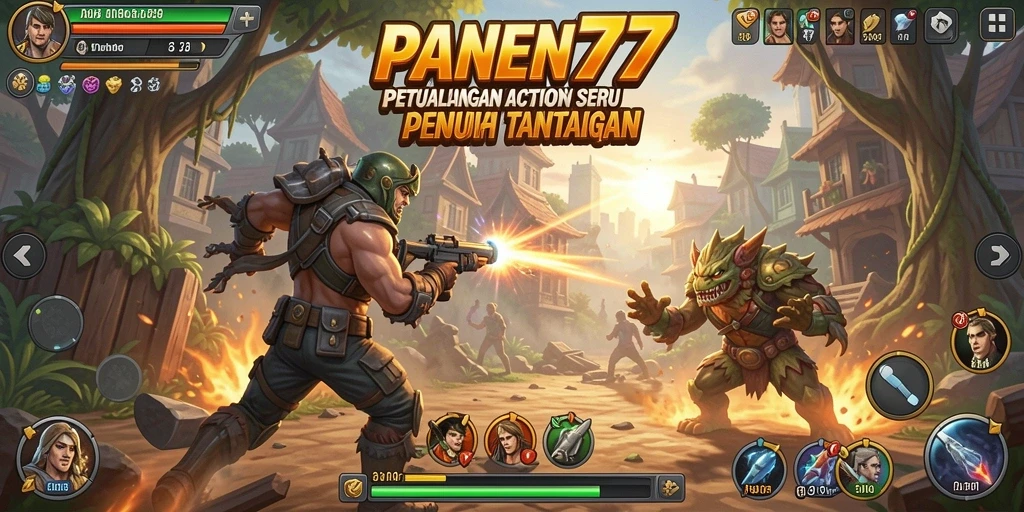 Screenshot menampilkan aksi seru dalam gameplay PANEN77.