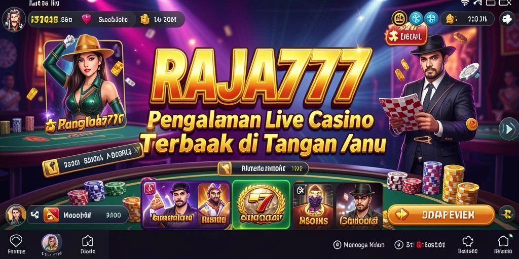 Tampilan gameplay Live Casino yang mendebarkan dan interaktif di RAJA777.